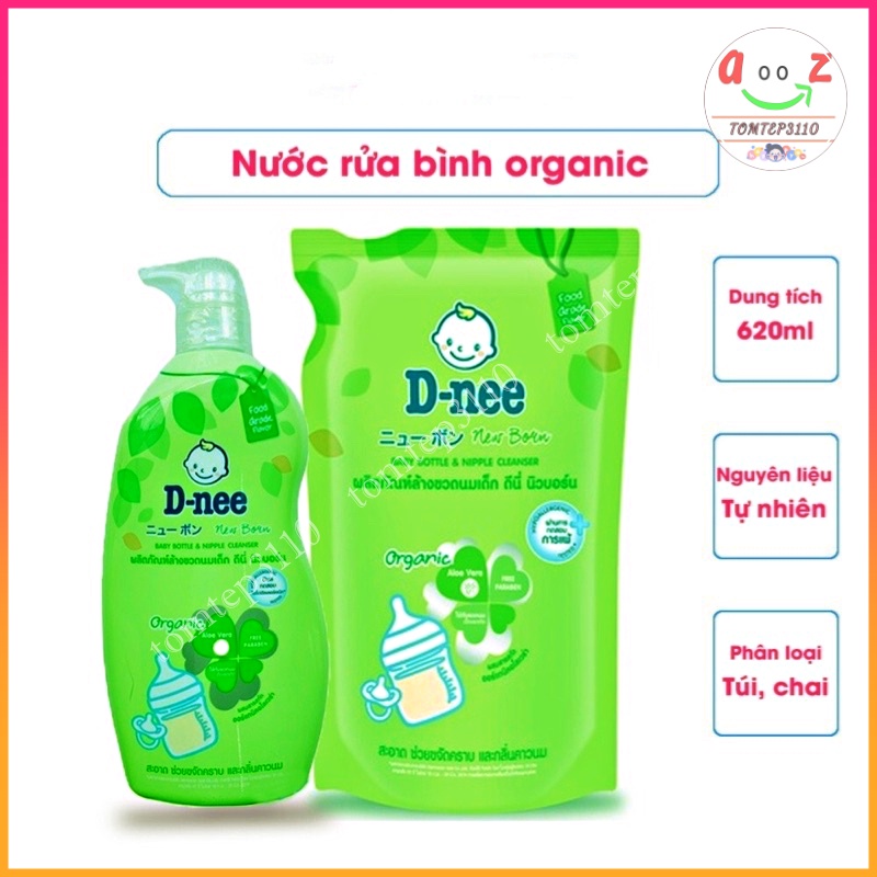 Nước rửa bình sữa dnee organic 600ml/620ml-date mới nhất