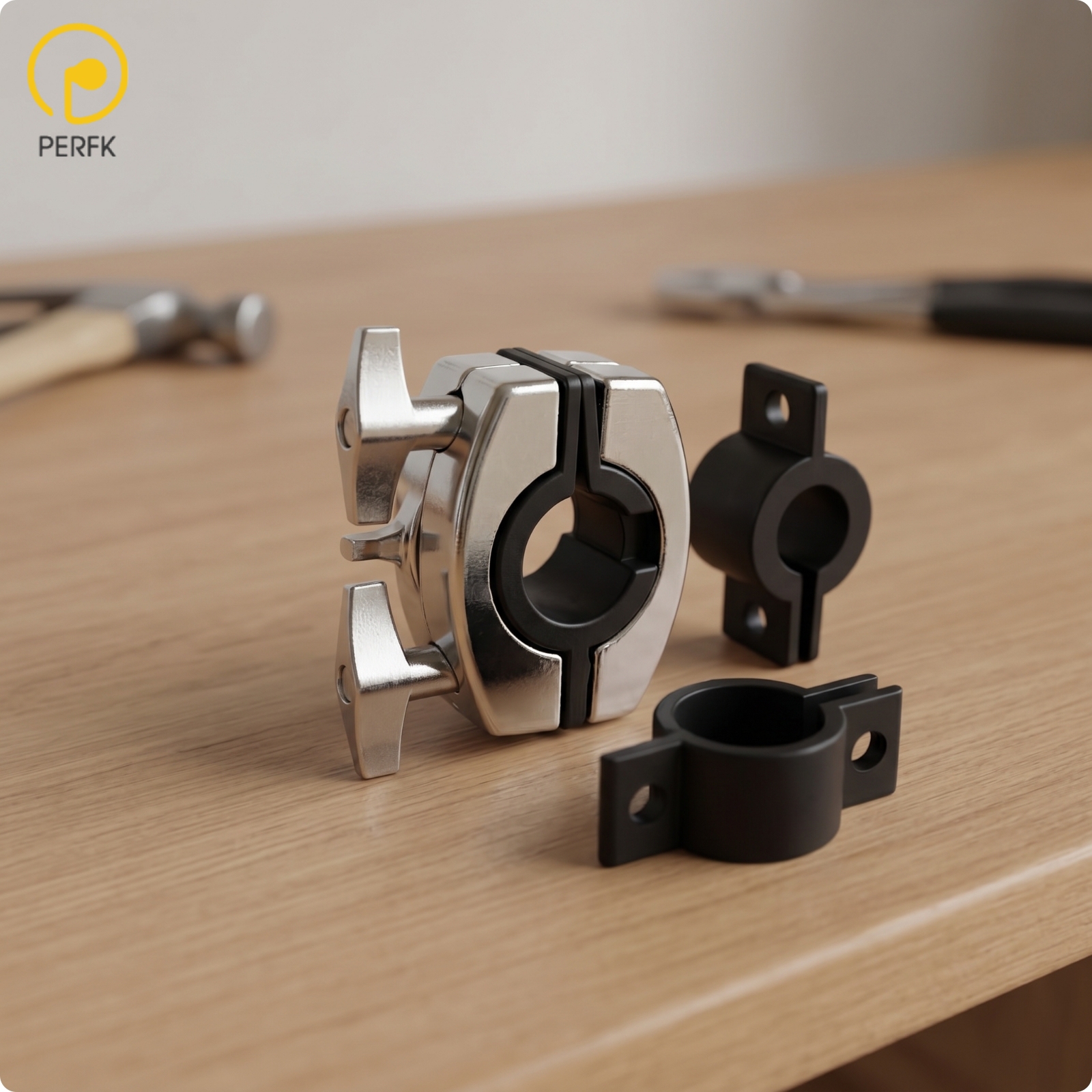 Perfk Black Drum Rack Pipe Clamp Versatile Drum Rack Clamp with Sleeves Adjustable Hardware Reliable for Drummers, Stage Technicians, Rehearsal Studios ราคา 3,800 บาท*ส่งฟรี