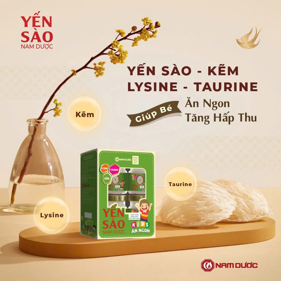 Set yến sào Nam Dược Kids Thông Minh- yến chưng sẵn bổ sung DHA EPA phát triển não bộ tăng cường trí