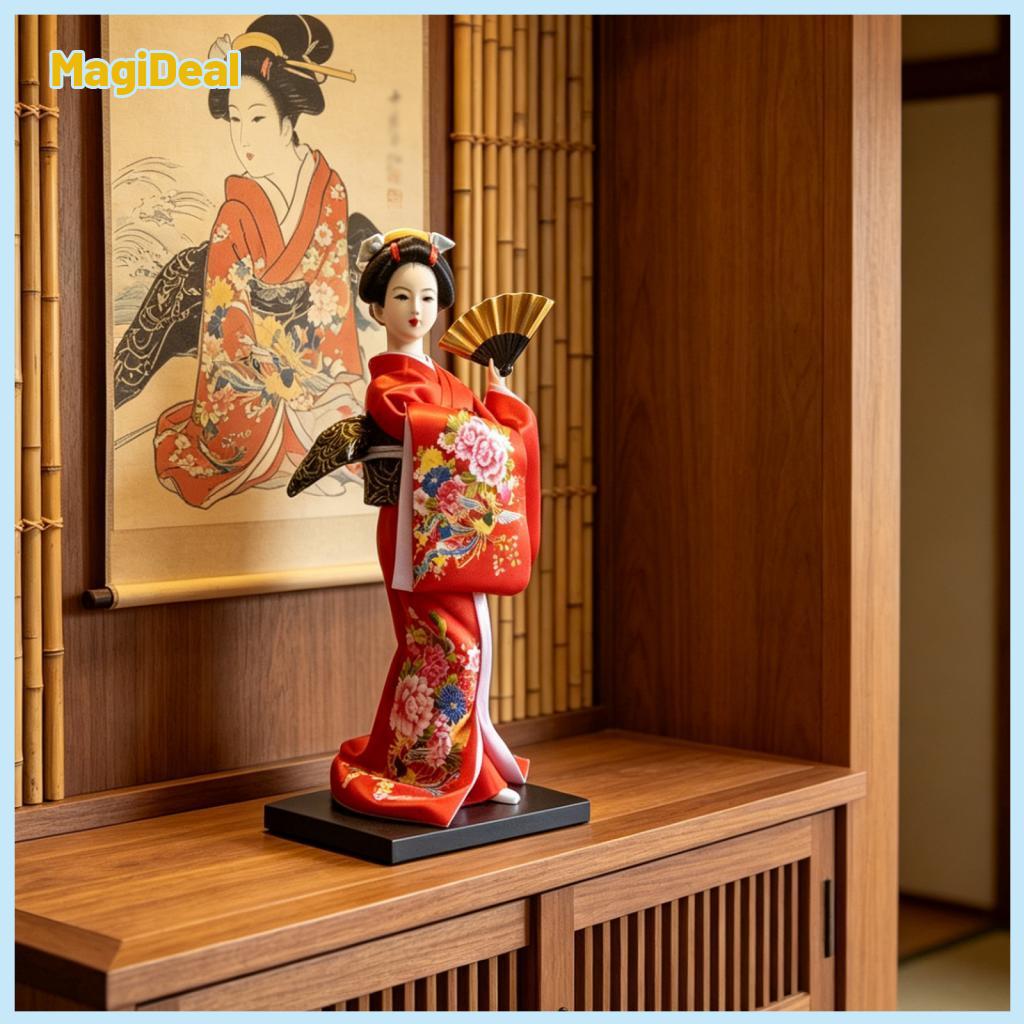 Japanese Geisha Kimono Doll Girl Statue Souvenir Tabletop Ornament Statuette for Living Room Cabinet Bedroom Home Bookshelf ราคา 2,681 บาท*ส่งฟรี