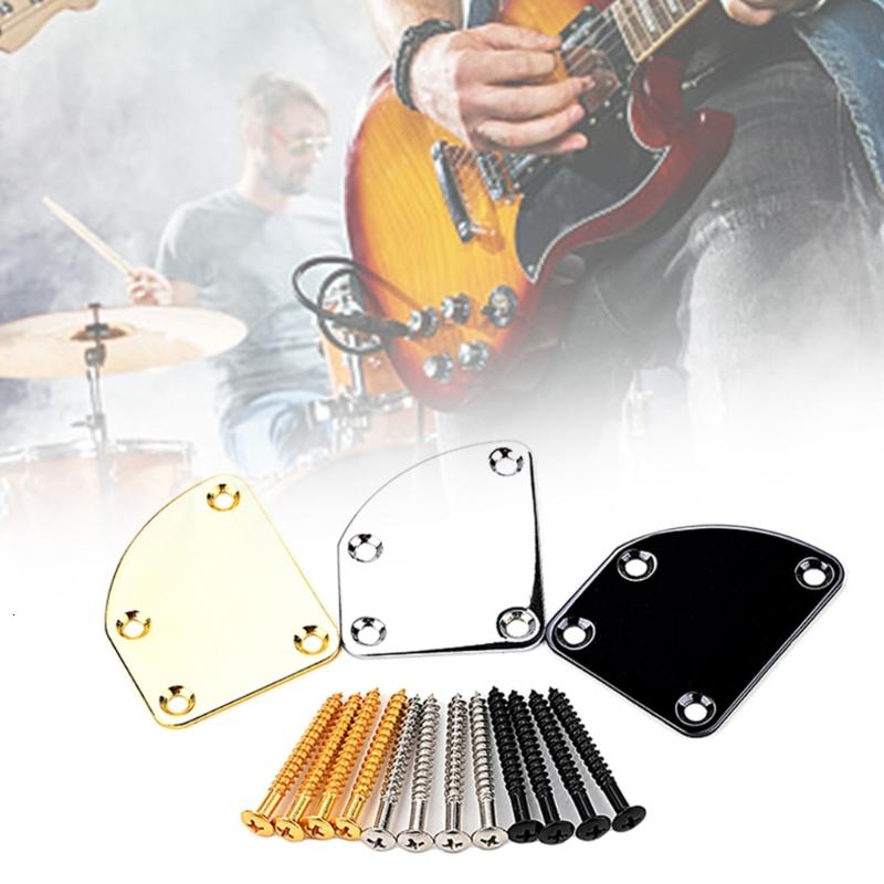 4 lỗ đàn guitar kim loại Bass miếng gắn cần với ốc vít Cổ Đàn ghi ta Doanh Hội Đồng Quản trị tấm gắn guitar điện phụ kiện