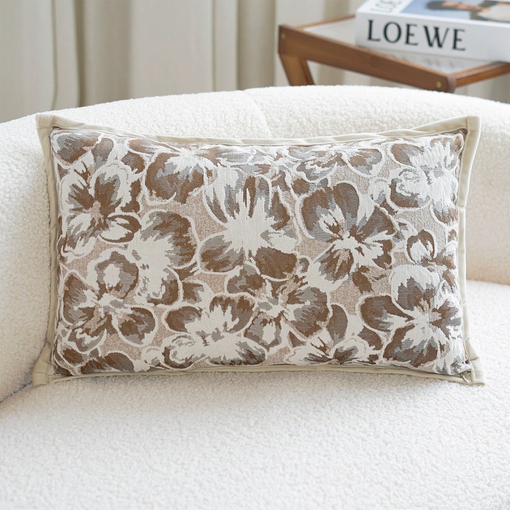 30x50/45x45cm French Sofa Throw Pillow Cover Cojines Brown Jacquard Decoration Chenille Cushion Covers Headboard Pillowcase