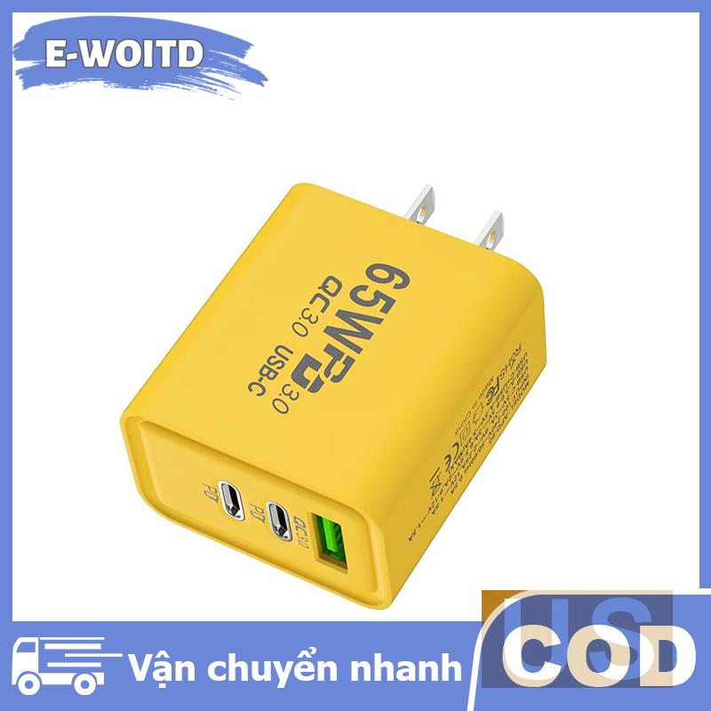 E-WOITD 65W PD Charger Dual Type-c Single Usb Charging Is Suitable For Apple 15 Huawei Mobile Phone 
