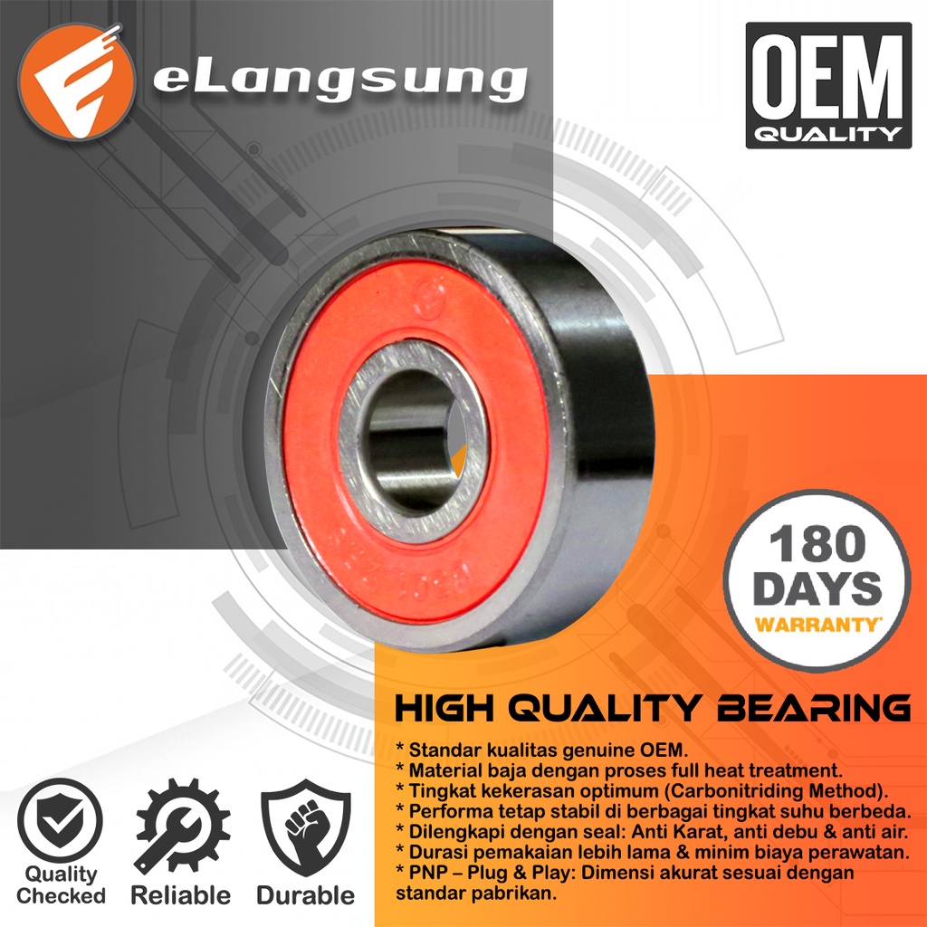 eLangsung Bearing Wheel 6301 (Harga Satuan) BERGARANSI 180 Hari Harga 8,050 rupiah*Gratis Ongkir