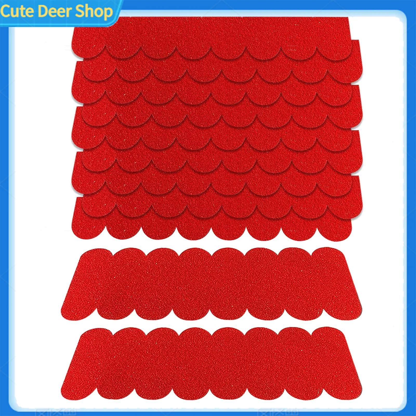 Cute Weatherproof Roof Tiles Felt Roof Shingles 21/32/53 Pcs Mini Self-adhesive Waterproof Roofing Felt Shingles for Bird House Nesting Box Diy Small Roof Repair Cuttable and Durable Roof Felt Sheets - 2