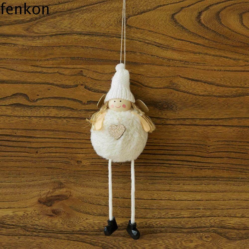 FENKON Vải nhung lông dây chuyền Quà Tặng thiên thần cánh giáng sinh Hoạt hình Dễ thương Búp Bê Cô gái thiên thần tình yêu Đồ dùng cho bữa tiệc Thủ công Đồ trang trí Cây giáng sinh Trang trí Giáng sinh trong nhà