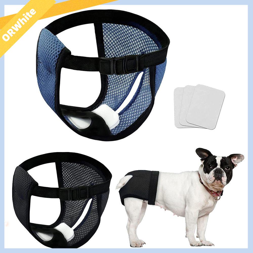 ORWHITE SHOP Vật nuôi Đồ Lót VỆ SINH Kết Thúc Tốt Đẹp Quần Lót con chó Với 3 Thay Thế Tã Có thể giặt Lưới thoáng khí Vật nuôi Tã Tái Sử Dụng