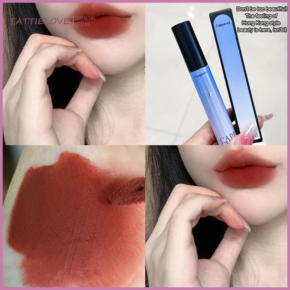 Tattielove cappuvini nhung Son bóng ánh trăng bột mờ Mousse làm trắng sinh viên trong nước chẵn lẻ môi lì bùn son môi