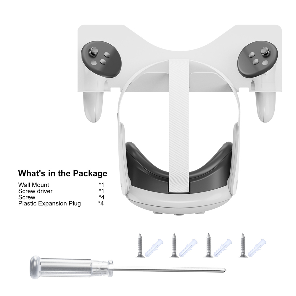 Wall Mount Metal Bracket For Meta Quest 3 Stand Holder Hook VR Glasses Storage Rack Holder with Install Tool Space Saving