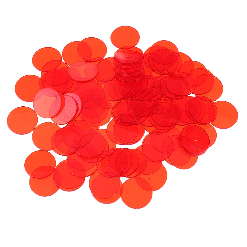 Pack of 100 Bingo Chips (Multi Color) – 1.5cm Translucent Markers for Bingo, Counting & Game Tokens, Chips for Bingo Games