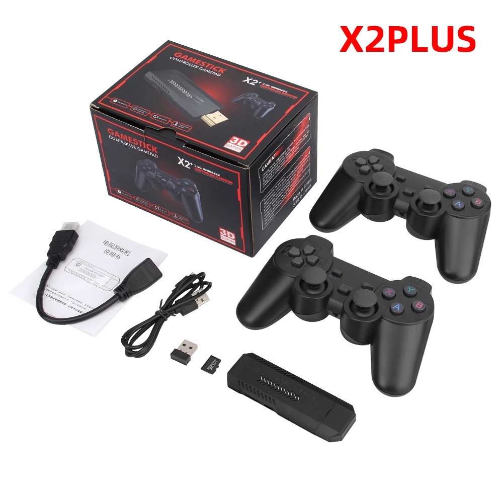 Máy Chơi Game Cầm Tay Stick Đỏ 4K 64gb X2 Pro Kết Nối Tivi HDIM 41000 + Game PSP PS1 3D...Tay Cầm Kế