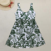 coxiva Swimwear for Women European and American New XL-5XL Plus Size Fashion Swimwear Belly Covering Slim Conservative Printed Skirt Bikini