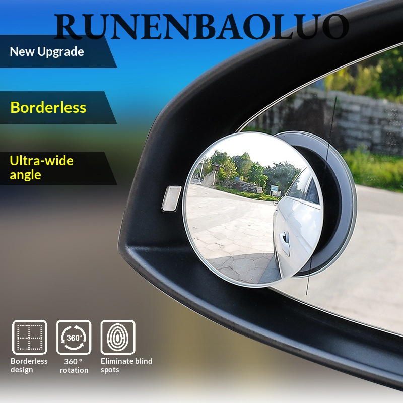 RUNENBAOLUO 360 Degree Blind Spot Mirror for Car Rearview High Definition Convex Side View Assistant Sticky Round Mirror Giá 24,000 Đồng*Miễn phí vận chuyển