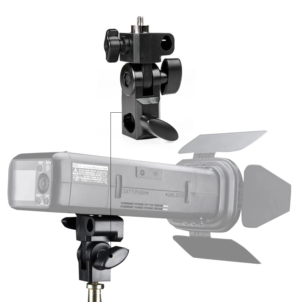 Ad-e e holder with 1/4 screw on the to hold ad200 flash speedlite