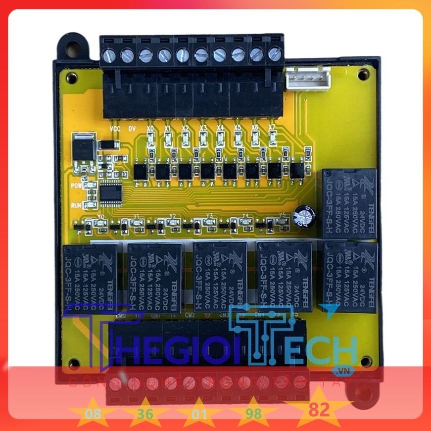 Bộ lập trình PLC Mini GX Works2 FX3U FX1N HMI tích hợp - Mạch trần bắt vít - FX1N 14MR(8IN 6OUT)