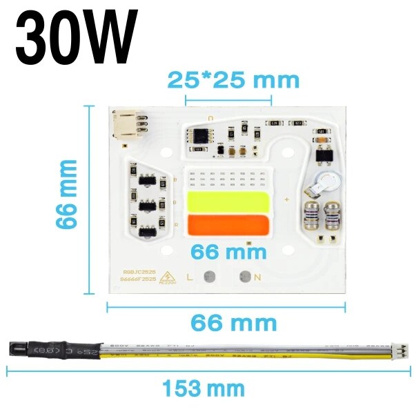 Thỏa thuận công suất cao LED COB Chip 30W 50W 220V AC RGB đèn Led Bead không cần trình điều khiển đèn có thể điều chỉnh độ sáng cho đèn cho dịp lễ trang trí nội thất