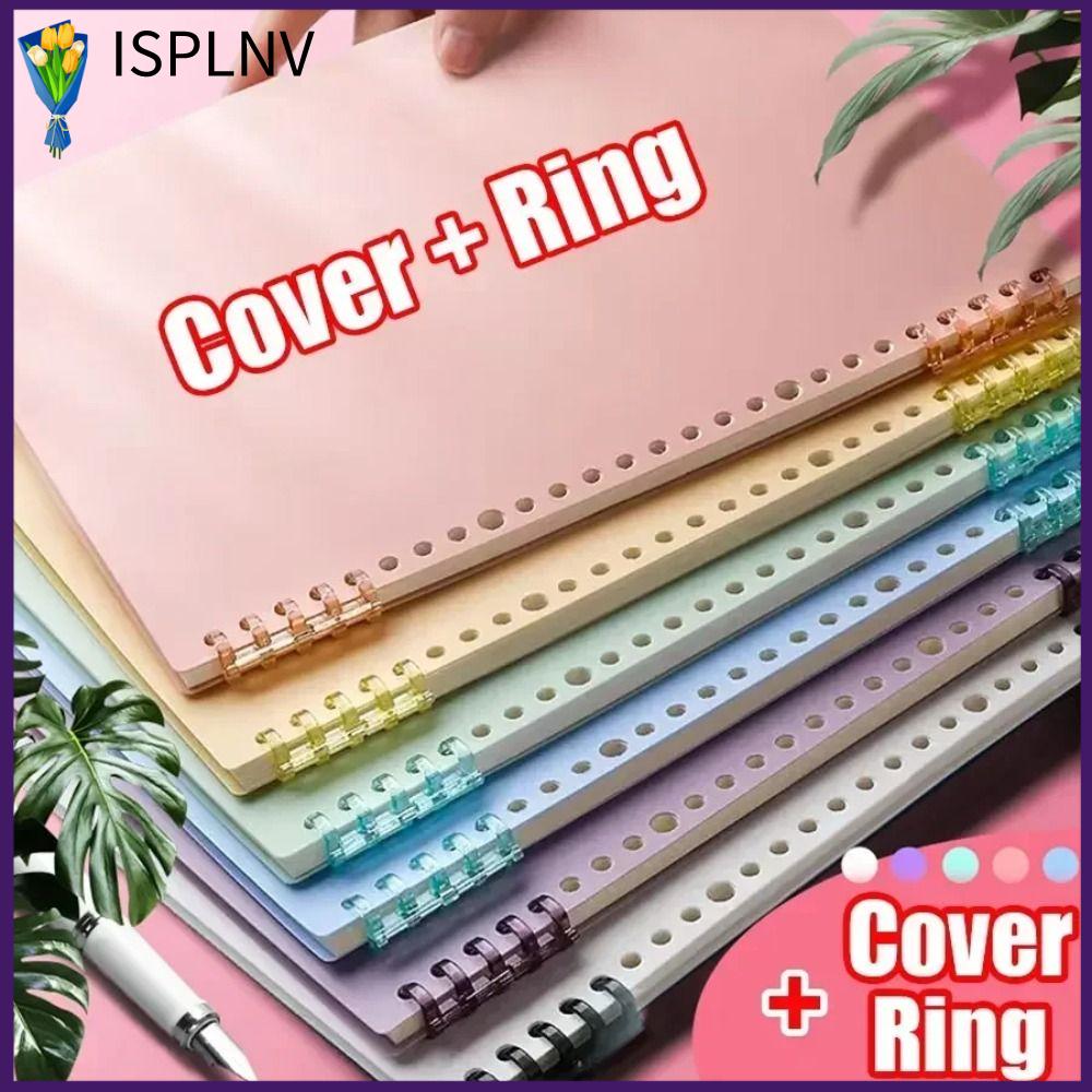 ISPLNV 4Pcs A4 A5 B5 Bìa sách rời Đầy màu sắc PP Sổ tay lá rời tự làm Mới Vòng xoắn ốc Đồ dùng học tập văn phòng