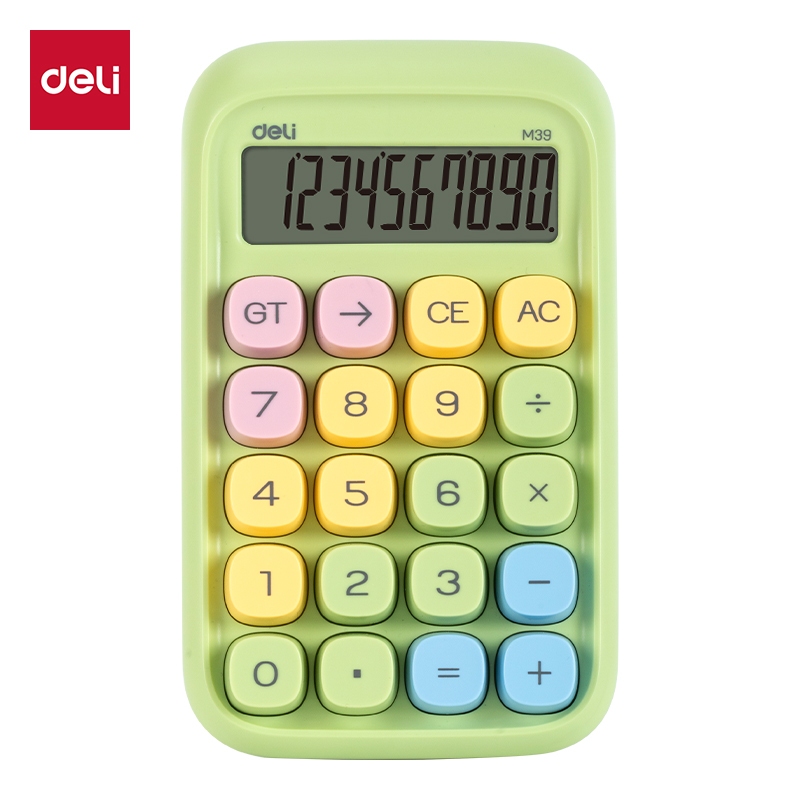 Deli Kalkulator Mekanikal Warna Lucu 10 Digit EM39