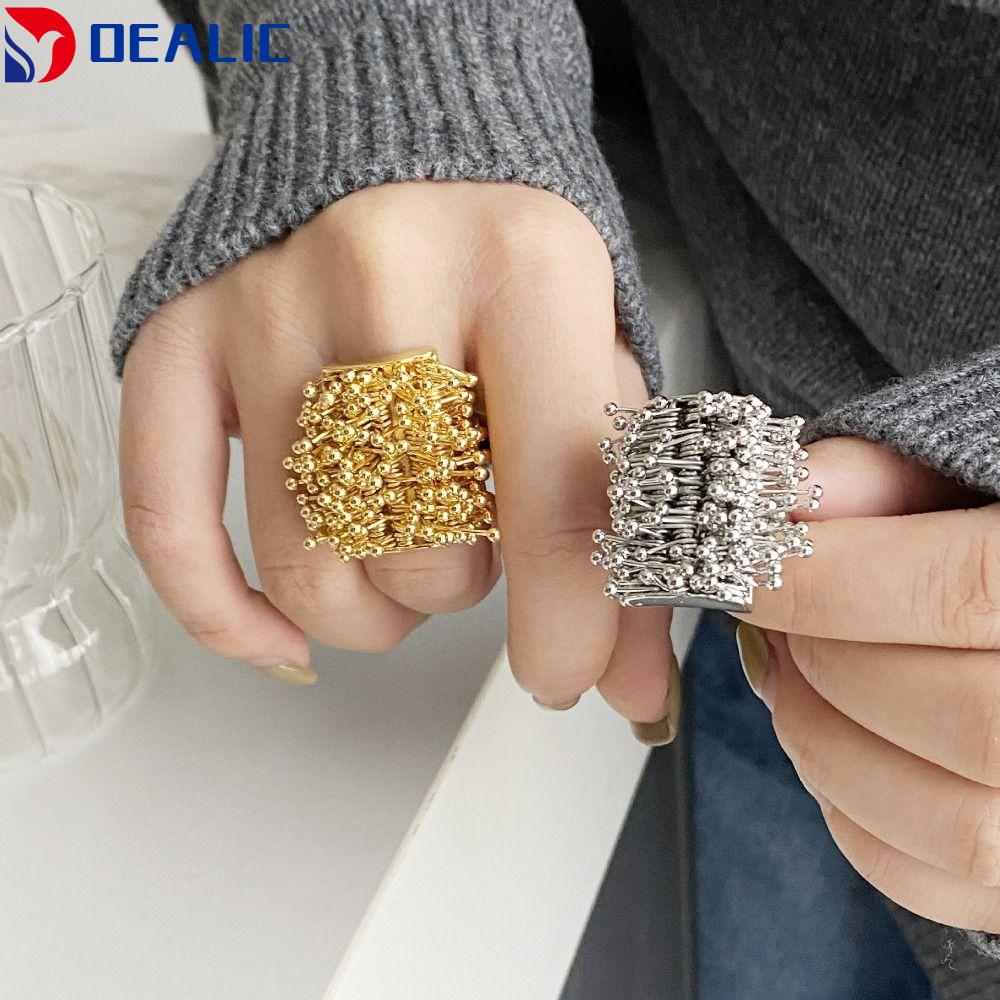 DEALIC Thiết kế pháo hoa Nhẫn hở ngón trỏ Phong cách Chunky Hình dạng hình học Nhẫn hở Thiết kế Thiết kế phóng đại Trang sức thời thượng Dành cho phụ nữ