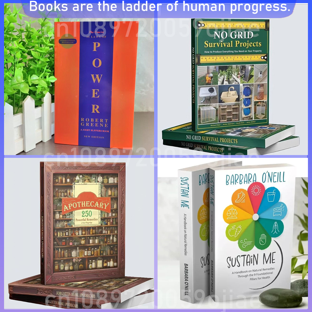 Hot Selling Book Collection：NO Gridsurvival Projects，48 Laws Of Power，SUSTAIN ME，Forgotten Home Apot