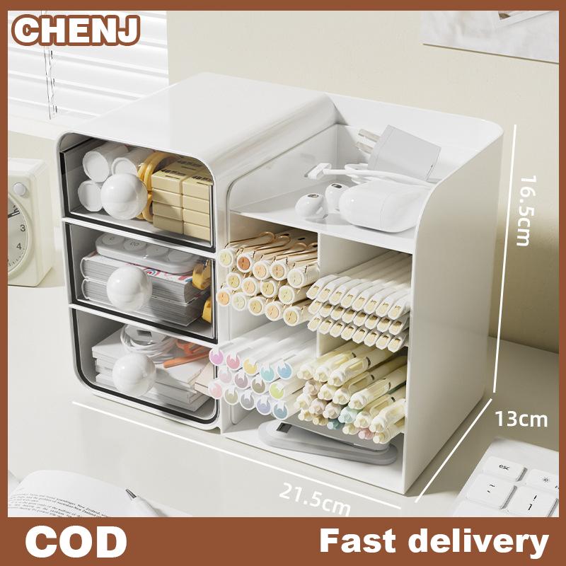 CHENJ Nhiều lớp bút container công suất lớn tổ chức nghiêng chèn bàn tổ chức đa chức năng lưu trữ Hộp văn phòng vật tư