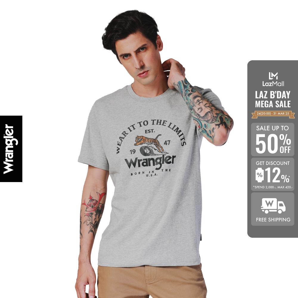 WRANGLER เสื้อยืดแขนสั้นผู้ชาย คอลเลคชั่น Biker Regular รุ่น WR F424MTSSN29 ราคา 645 บาท*ส่งฟรี