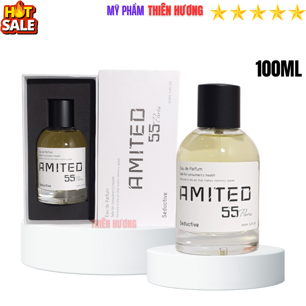 Nước hoa nữ, nam Unisex AMITED – 55 100ml. Mùi hương cá tính, mạnh mẽ, vui vẽ chuẩn Pháp