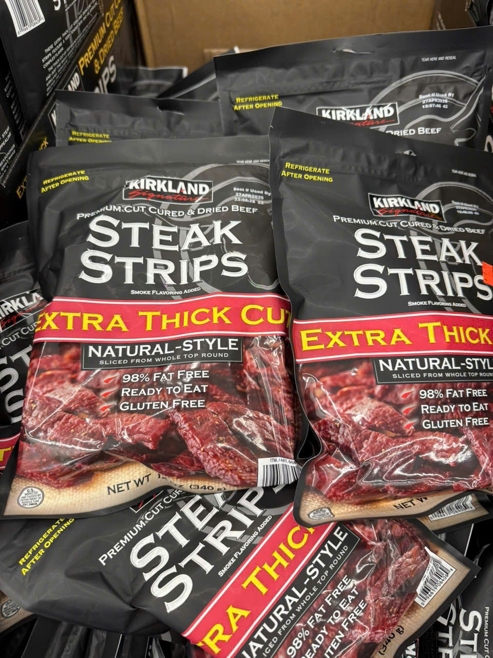 Bò khô Mỹ Kirkland Signature Steak Strips – Extra Thick Cut 340g. Kirkland Signature Steak Strips – Extra Thick Cut