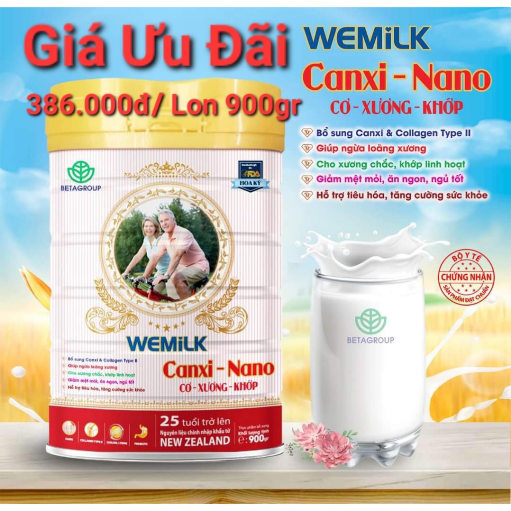 Sữa công thức Bổ sung Canxi Nano Wemilk 900gr