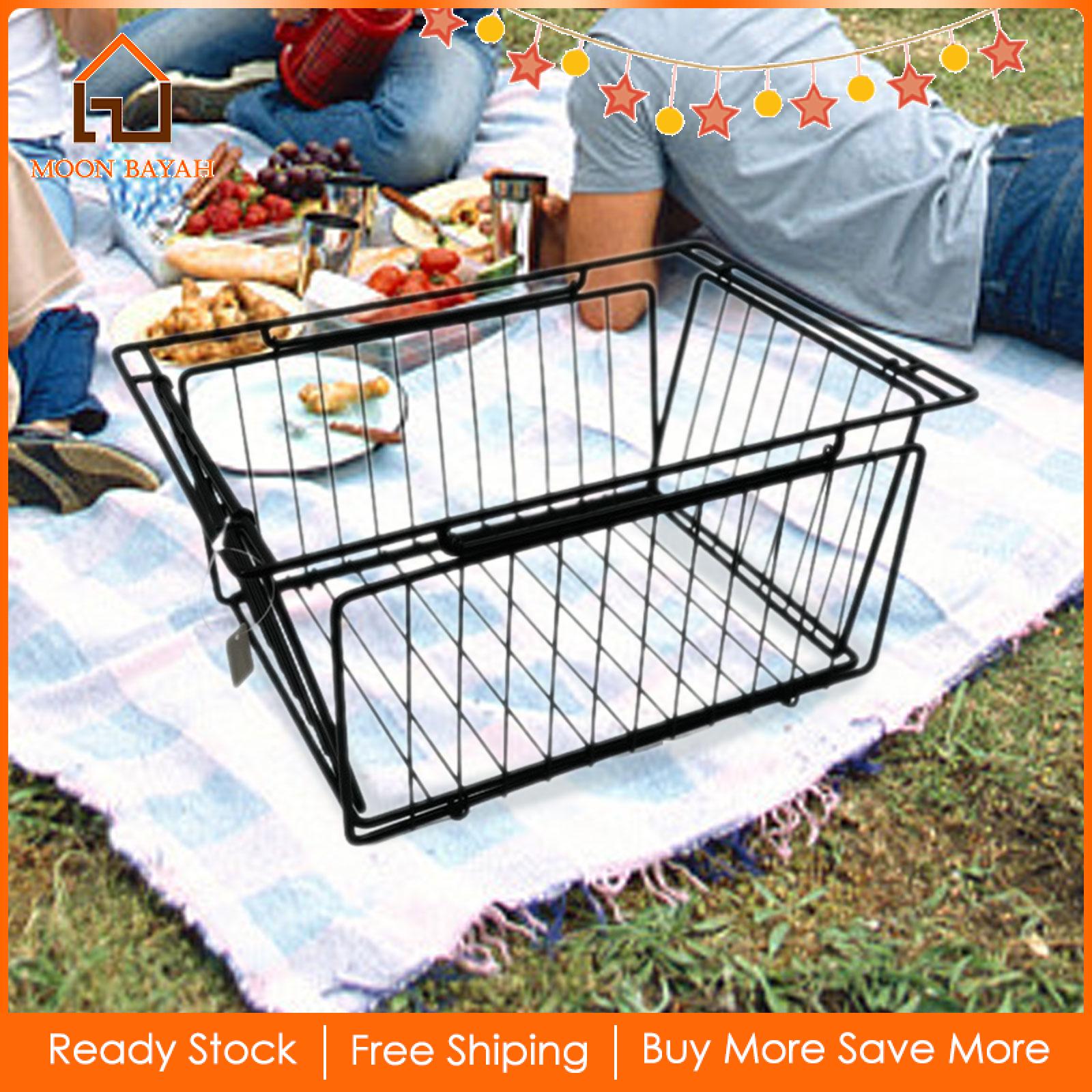 Moon BAYAH Folding Storage Basket Camping Table Accessories Convenient Space Saving Multifunction Stackable Folding Drainage Basket