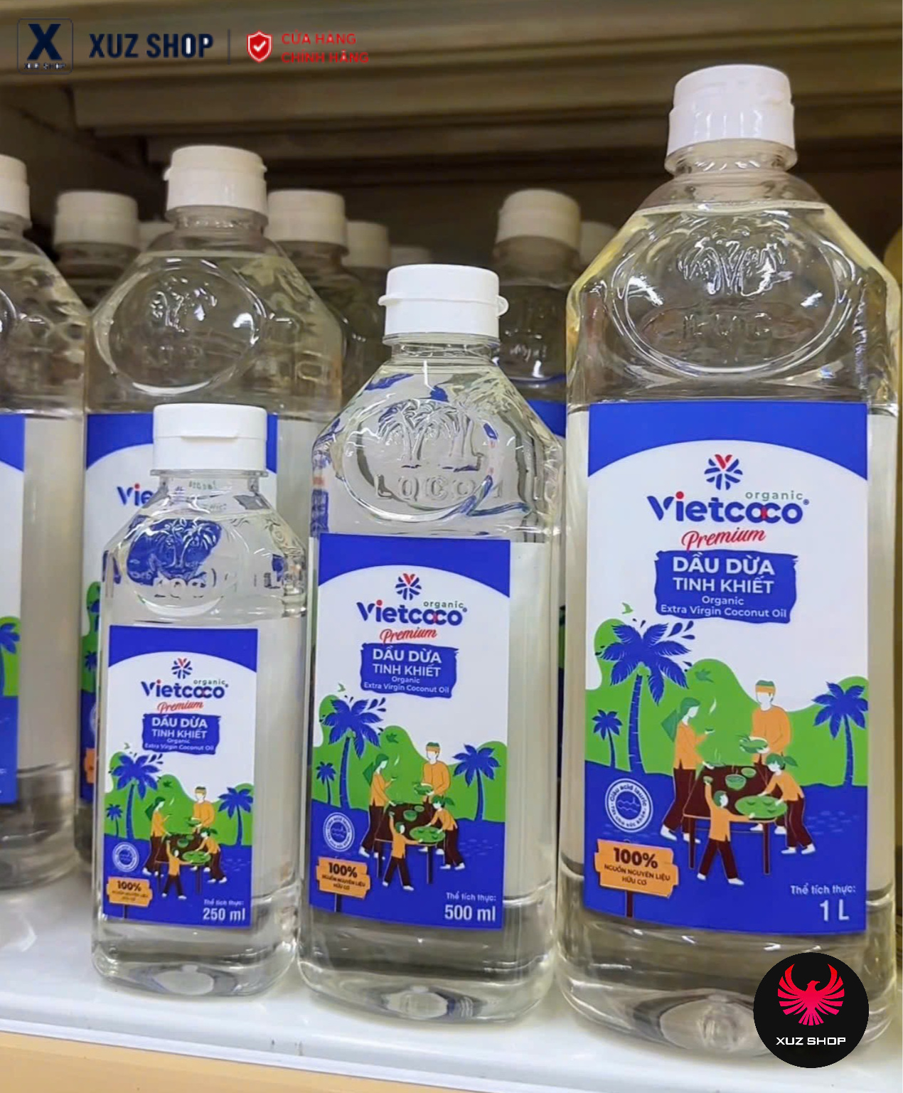 Dầu dừa Vietcoco tinh khiết ép lạnh hữu cơ nguyên chất dưỡng ẩm, dưỡng da, ủ tóc