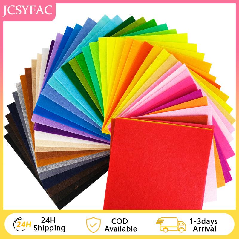【JCSYFAC】 Nonwoven Felt Fabric 10x10cm Patchwork Cloth Bundle for Kids Scrapbooking DIY