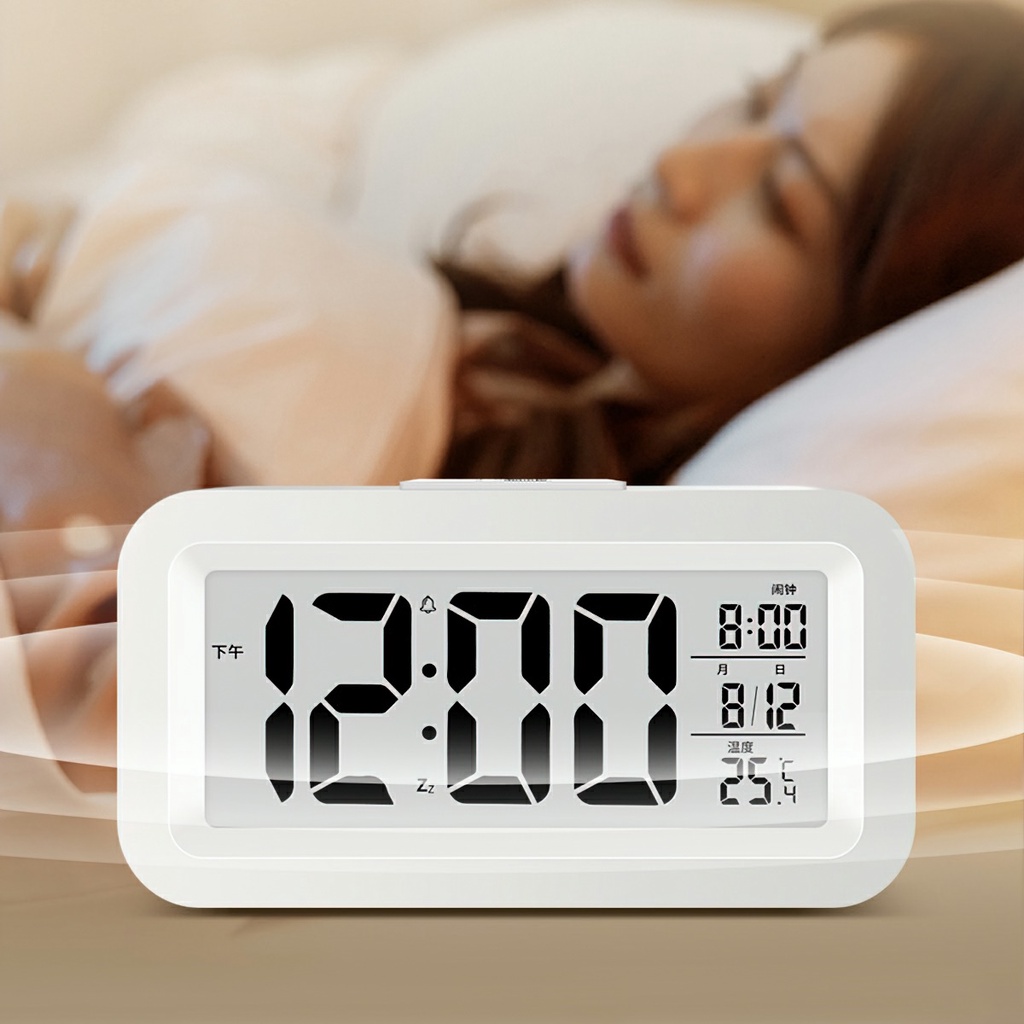 Đồng hồ báo thức phần nhiệt độ đồng hồ báo thức lười biếng tắt tiếng đồng hồ điện tử đồng hồ -Aeneas Shop
