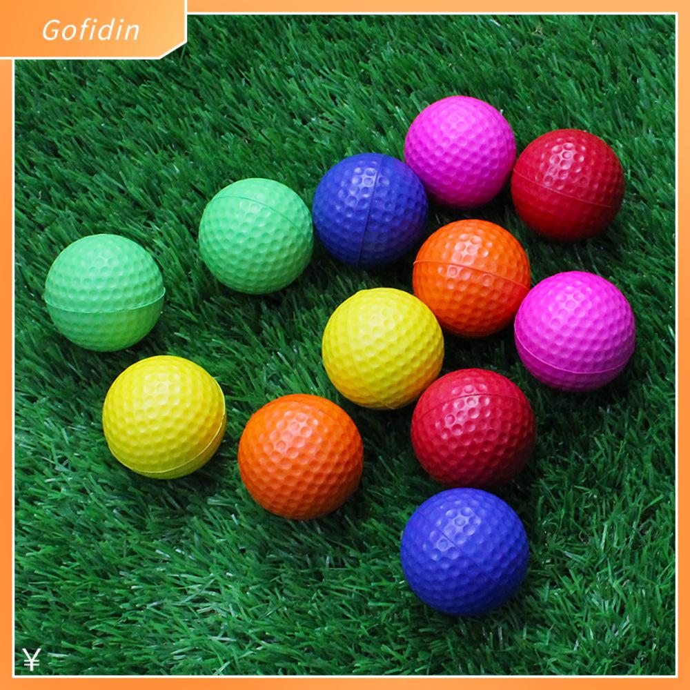 EWELLBE 10PCS PE Bóng tập golf trong nhà Đàn hồi Không xốp Bóng Xốp tập golf Trọng lượng nhẹ Đồ chơi golf Ngoài trời