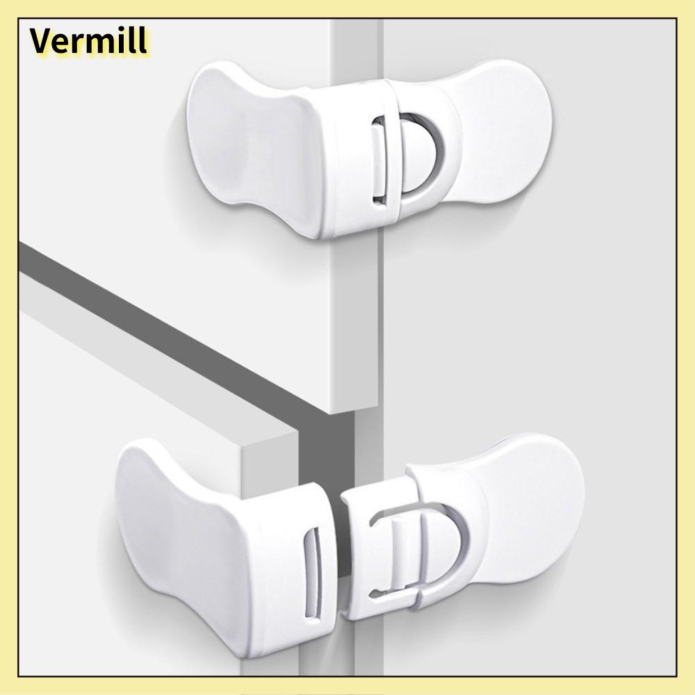 VERMILL 5PCS Bảo vệ trẻ em Khóa an toàn cho trẻ em Tự dính Tay chống kẹp Khóa ngăn  An toàn Đa dụng Khóa tủ lạnh Ngăn