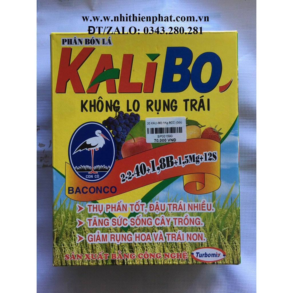 Phân bón lá kali bo hiệu ba con cò túi 1 cân