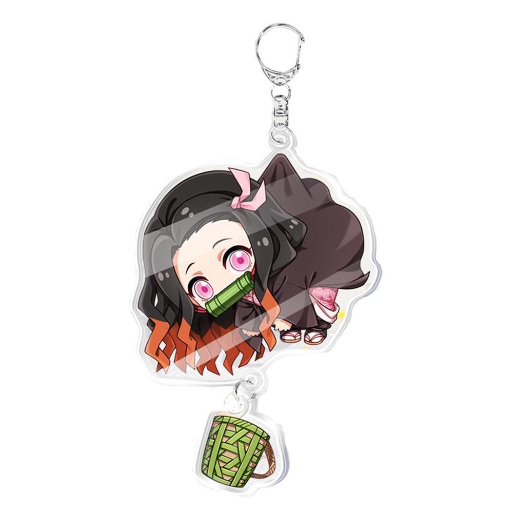 Anime demon slayer doll toy kimetsu no yaiba blade of ghost keychain acrylic