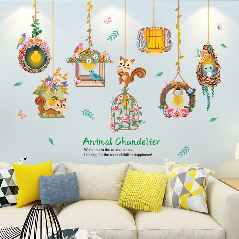 Tranh Decal dán tường trang trí chân tường NHÀ CÁO đáng yêu - Decal dán tường phòng ngủ cho bé