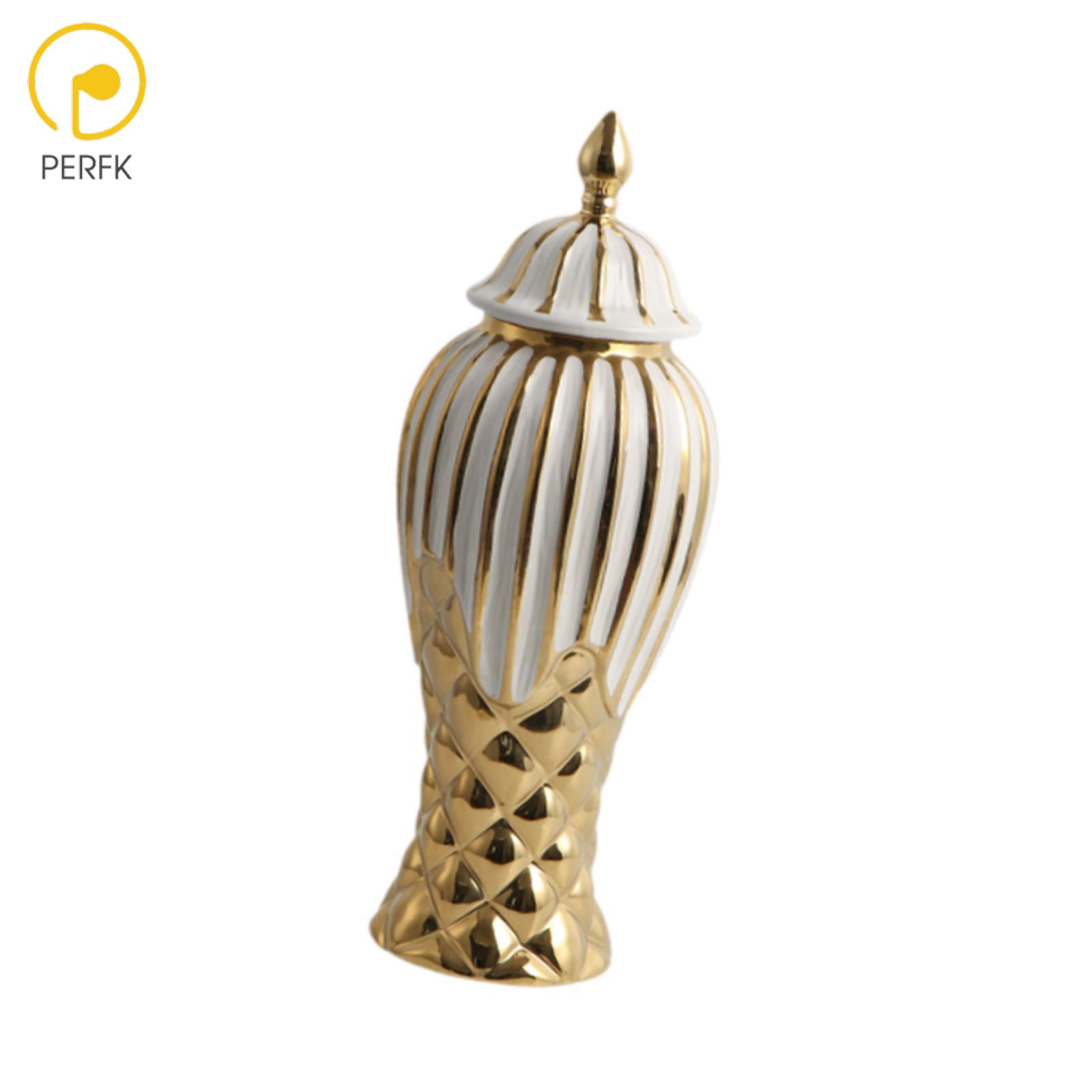 Perfk Porcelain Ginger Jar Ceramic Flower Vase Collection Table Centerpiece Temple Jar for Desk Entrance Shelf Home Decoration ราคา 1,930 บาท*ส่งฟรี