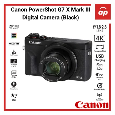 (12 + 3months Warranty) Canon PowerShot G7X Mark III Digital Camera + Freegifts