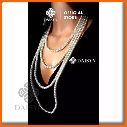 [ DAISYN ] N536 dây chuyền mang áo dài , dây chuyền cưới dâu chuyền hạt Ngọc hạt trai 4 sợi sang trọng cho nữ