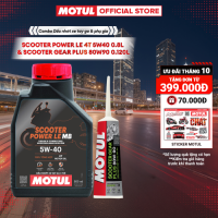 Combo Dầu nhớt xe tay ga Motul Scooter Power LE 4T 5W40 0.8L và Dầu hộp số xe tay ga SCOOTER GEAR PLUS 80W90 0.120L