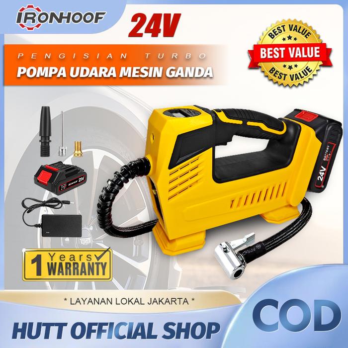 IRONHOOF 288V POMPA BAN MOBIL TRUK MOTOR ELEKTRIK CEK TEKANAN ANGIN DIGITAL LCD DISPLAY AIR POMPA KOMPRESOR Harga 1,700,000 rupiah*Gratis Ongkir
