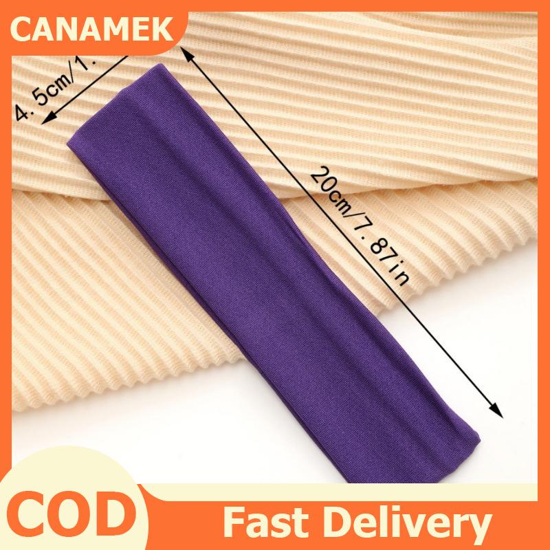 CANAMEK Của phụ nữ mồ hôi Wicking Retro rắn màu đàn hồi Headband lý tưởng cho chạy Yoga và các hoạt động thể thao