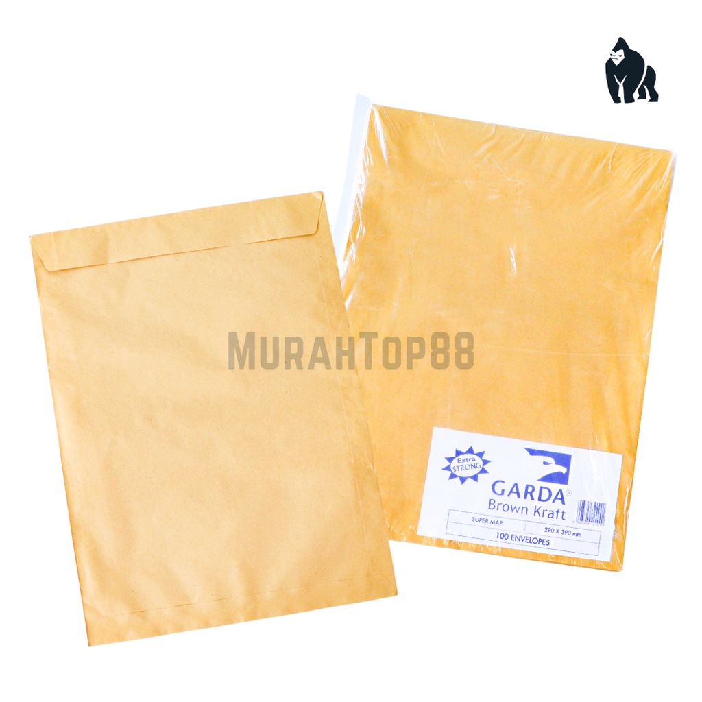Amplop Coklat Super Map Polos 290 x 390 mm / Brown Kraft Garda Isi 100 pcs