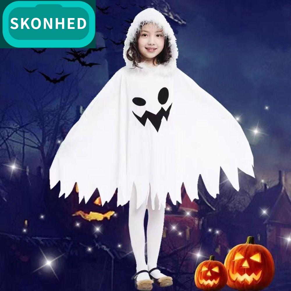 SKONHED ตุ๊กตาผ้าพลัฌ เสื้อคลุมมีฮู้ดผี ขนนกสีขาว ตลกๆ ชุดปาร์ตี้เด็ก บรรยากาศรื่นเริงรื่นเริง หลวมหลวมๆ ชุดฮัลโลวีนสำหรับเด็ก คอสเพลย์ ราคา 532 บาท*ส่งฟรี