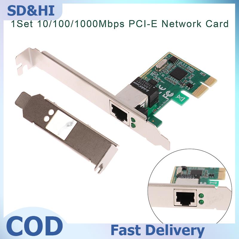 SD&HI 1 Bộ RJ-45 card mạng Gigabit Ethernet PCI Express PCI-E 10 100 1000Mbps Bộ chuyển đổi Lan Bộ điều khiển Mạng Giá 96,459 Đồng*Miễn phí vận chuyển