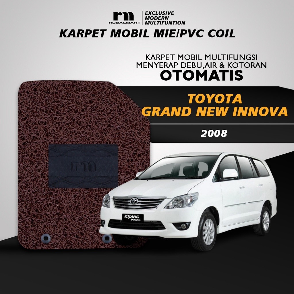 Royal Mart - Karpet Mobil TOYOTA GRAND NEW INNOVA 2008 FULL BAGASI 1 WARNA/Carpet Mie Bihun Premium Keset PVC Anti Slip Aksesoris Interior Mobil Harga 1,012,612 rupiah*Gratis Ongkir