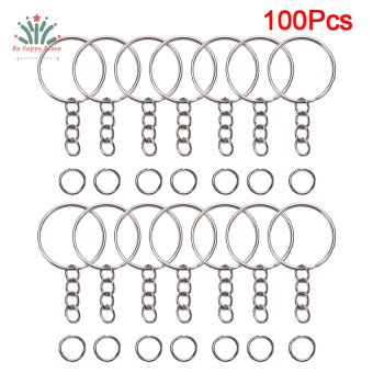 Happy 100 chiếc 50 chiếc móc khóa có dây xích và 50 chiếc móc khóa mở tự làm