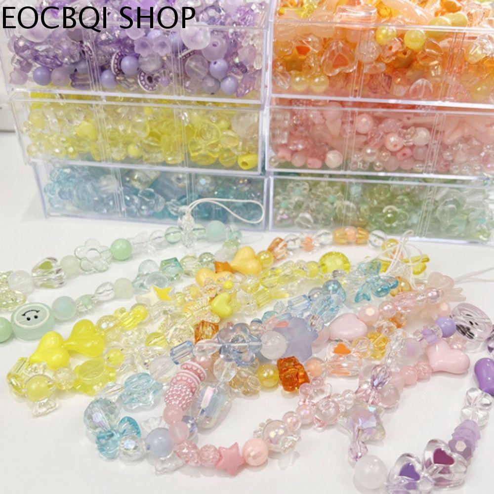 EOCBQI Kawaii Bướm Vòng đeo tay Hoa Thủ công Phụ Kiện BOW Vòng hạt Handmade TỰ LÀM Acrylic Bead Loose Spacer Hạt